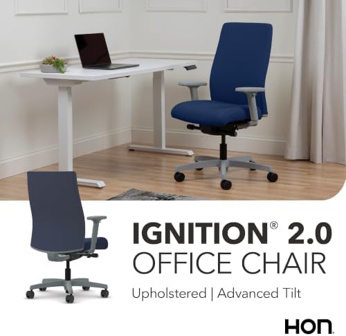 HON Ignition 2.0 Ergonomic Office Chair, Lumbar Support, Desk Chair, Indigo