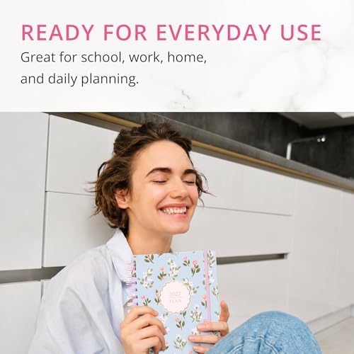 Graphique Floral 18 Month Planner, July 2026 – Dec. 2027, Hardbound Spiral Planner with Monthly Tabs, Holidays & Reminder Stickers, 6 x 8