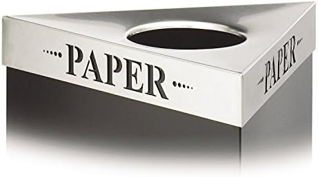 Safco Products 9552BL Trifecta Waste Receptacle 34" High Base with 9560PC Plastic Trifecta Lid, 19-Gallon, Black