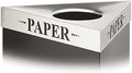 Safco Products 9552BL Trifecta Waste Receptacle 34" High Base with 9560PC Plastic Trifecta Lid, 19-Gallon, Black