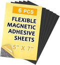 Towjug Flexible Magnet Adhesive Sheets, 5" x 7", 6 Pack