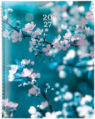 Brownline® 2027 Essential Monthly Planner, 14 Months, December 2026 to January 2028, Twin-Wire Binding, 11" x 8.5", Nature - Cherry Blossoms (CB1262G.03)