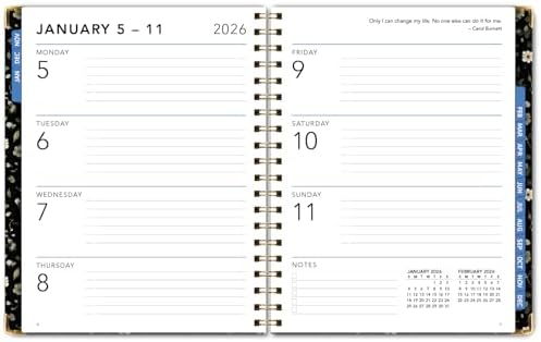 LARGE PRINT HARDCOVER 2026 Planner, 8.5"x11": 14 Months (November 2025 - December 2026), Daily Weekly Monthly Planner, Yearly Agenda, Bookmark, Pocket Folder and Sticky Note Set (Primrose)