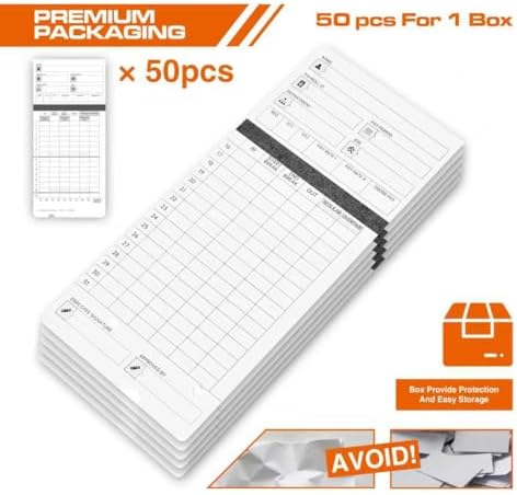 300 Time Cards, Compatible with uPunch HN4000/HN2000/HN2500/HN4500 Clocks