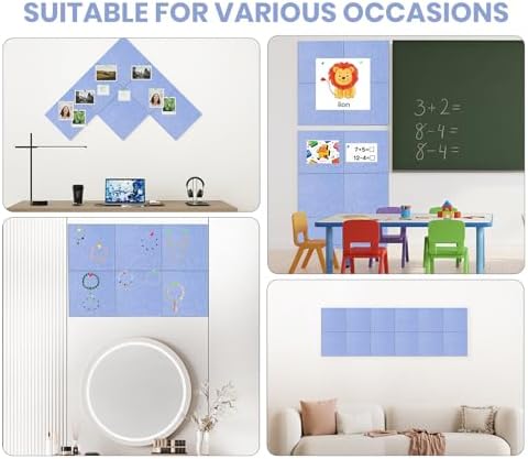 36" x 24" Felt Bulletin Board & Cork Board Alternative, Soft Periwinkle