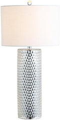JONATHAN Y Isabella Table Lamp Studded Glass 30", Silver