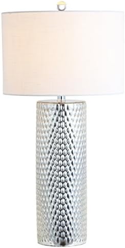 JONATHAN Y Isabella Table Lamp Studded Glass 30", Silver