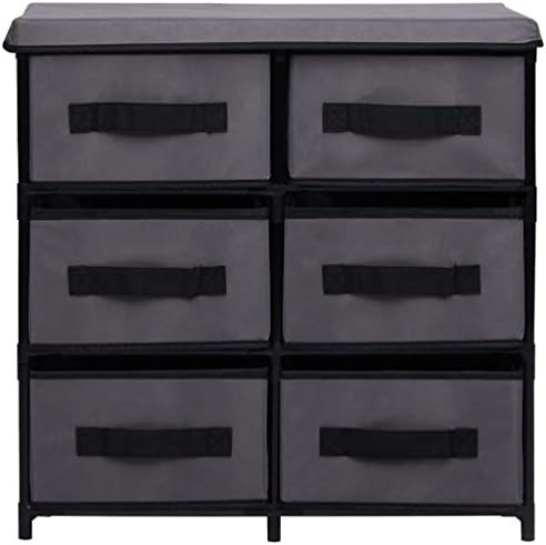 6-Drawer Storage Cabinet Organizer with Steel Frame and Fabric Drawers, Lightweight Minimalist Closet Dresser for Bedroom, Living Room, Hallway, Grey