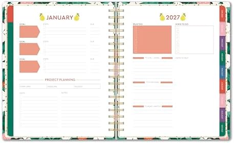 High Note 2027 Planner, 17-Month Weekly & Monthly Hardcover Planner: August 2026 to December 2027, 9" x 10", Fruits with Notes, Lists & Reference Pages + Sticker Sheet
