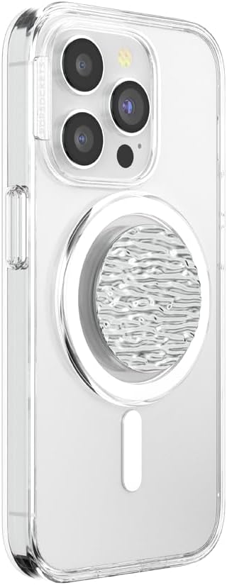 PopSockets Phone Grip for MagSafe, Magnetic Holder- Morgana Chrome | Removable, For Kindle / Android / iPhone, With Magnet, Silver, Electronic Accessories, For iPad/Kindle/iPhone/Android