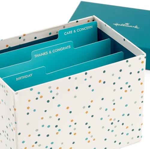 Hallmark All Occasion Cards, Assorted 48-Pack with Organizer Box (Dots)