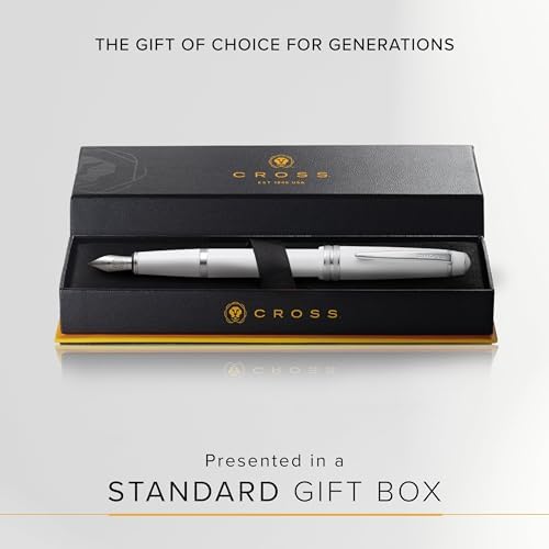 Cross Bailey Light Polished White Fountain Pen, Extra-Fine Nib