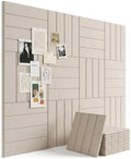 Aothia 12-Pack Felt Bulletin Board Tiles 48"x36", Modular Pin Board for Notes, Photos & Mood Boards, Cork Board Alternative for Smooth Walls, 0.35" Thick, 70 Adhesive Tabs & 40 Pins, Oatmeal