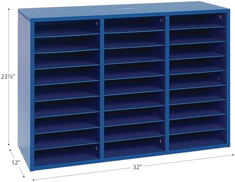 Really Good Stuff Classroom Blue Mail Center, 27 Slots