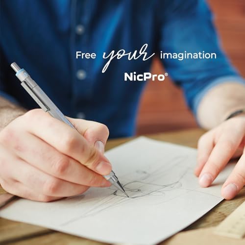 Nicpro Blocky Gear 0.5 mm & 0.7 mm Mechanical Pencils Set in Case