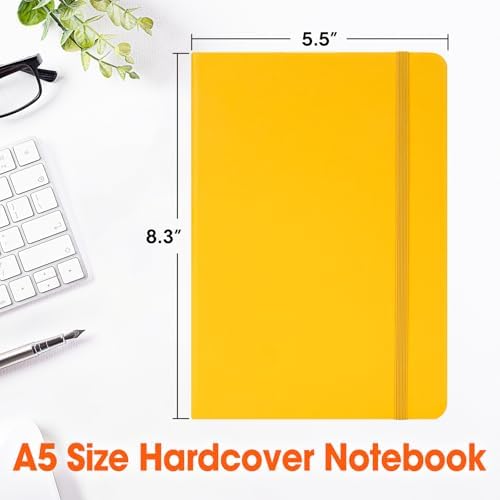 6 Pack Lined Journal Notebook for Work, 200 Pages, Medium 5.5" x 8.3", A5 College Ruled Notebook, 6 Colors, Hardcover Journaling Notebooks for Writing, Note Taking