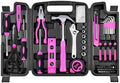 Pink Tool Set for Women,206-Piece Home Tool Kit for Women Girls Ladies,Basic Household Toolkits for New Apartment Garage Office College Dorm & DIY Projects