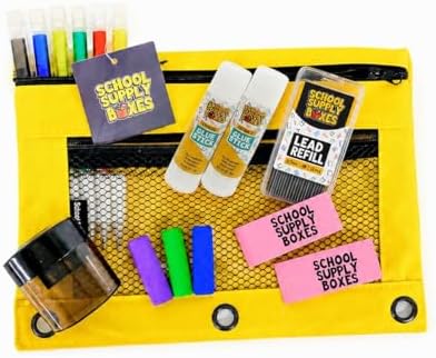 Elementary School Essentials Bundle | Case (4 Boxes) - 91 Pieces per Box | School Supply Boxes - Back to School Essentials | Includes Binders, Folers, Notebooks, Paper, Pencils, Pens, & More