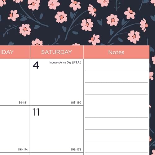 Blueline® Colorful Academic Monthly Desk Pad Calendar, 18 Months, July 2026 to December 2027, 22" x 17", Blossom Design (CA1716BD)
