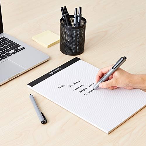 Amazon Basics Retractable Permanent Markers, Quick Drying Fade Resistant Ink, Versatile Art Supplies for Drawing, Black, 12 Count