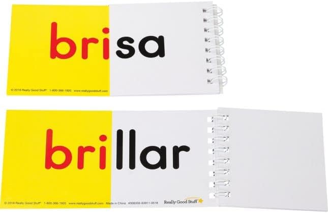 Really Good Stuff Spanish Advanced Syllable Flip Books - Set of 30