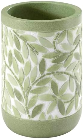 Avanti Linens - Tumbler, 100% Hand-Painted Resin Bathroom Accessories, Botanical Home Decor (Stratford)