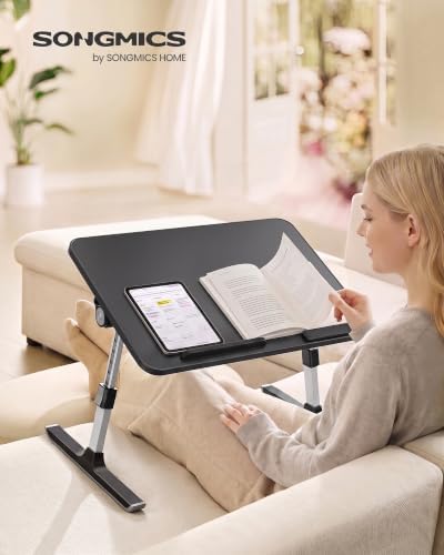 SONGMICS Laptop Bed Desk, Adjustable Lap Desk for Bed with 6 Heights