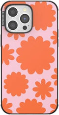 PopSockets iPhone 14 Pro Max Phone Case w/MagSafe- Floating Florals | Magnetic, Wireless Charging, Camera & Drop Protection, Hot Pink, Flower, Floral