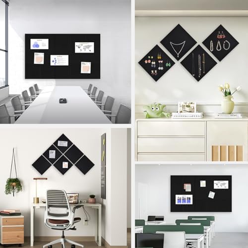 48" x 36" Large Felt Bulletin Board 1/2" Thick, Black