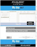 AT-A-GLANCE 2027 Planner Refill Daily, 8.5" x 11", Folio Size 5, Two Page Per Day Refill, 7-Ring Loose-Leaf (491-225-27)