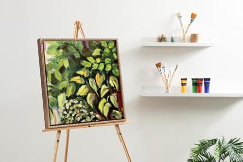 Kate and Laurel Sylvie Beaded Blank Vintage Framed Canvas Wall Art, 18x24 White, Modern Empty Canvas for Paint-Your-Own Art, Framed