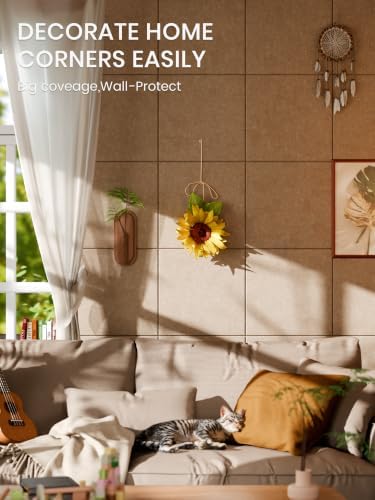 Bumusty 36"x 24" Large Felt Bulletin Board Tiles, Taupe