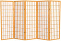 4 ft. Short Window Pane Shoji Screen - Honey - 5 Panels