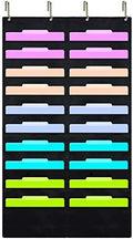 EAMAY Hanging File Folder Organizer Wall Mounted - 20 Pockets Wall File Folders, Office Supplies File Document Organizer Holder Pocket Chart for Offices, Classroom or Home Use