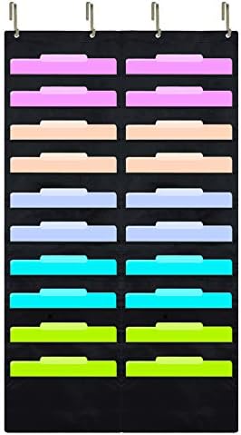 EAMAY Hanging File Folder Organizer Wall Mounted - 20 Pockets Wall File Folders, Office Supplies File Document Organizer Holder Pocket Chart for Offices, Classroom or Home Use