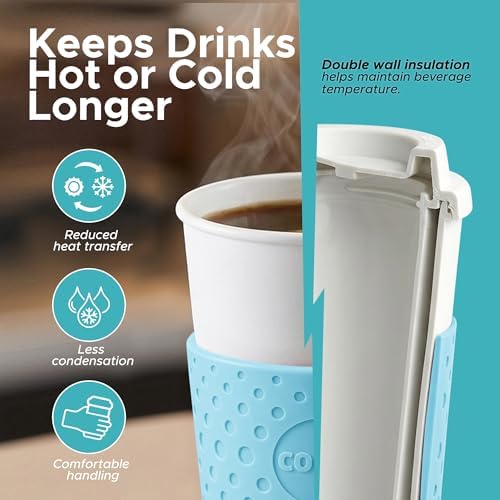 Copco Acadia Travel Mugs, 16 Oz - Azure Blue, Set of 3