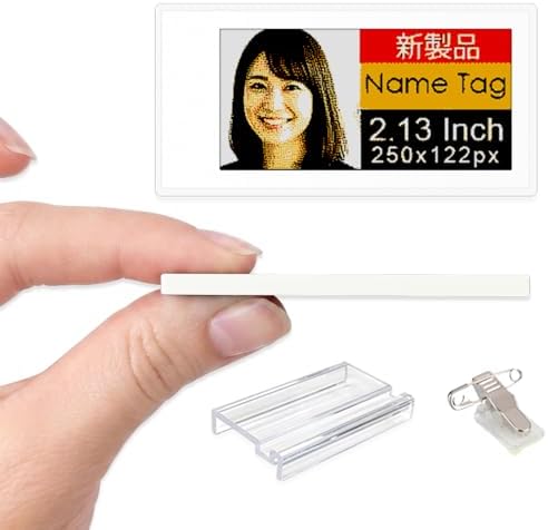 [Santek] EZ Sign NFC E-Paper Display – No Battery, Ultra-Thin 0.13”, Rewritable 4-Color Digital Display, App-Controlled (iOS/Android/PC), IP65 (White, 2.13 inch)