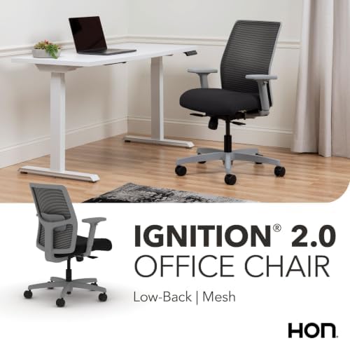 HON Ignition 2.0 Low Back Ergonomic Office Chair, Desk Chair, Black