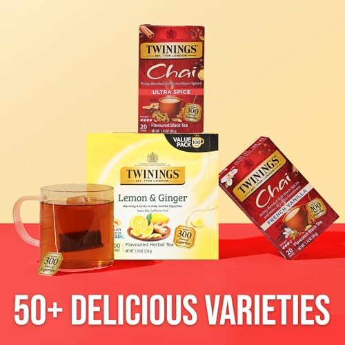Twinings Ultra Spice Chai Black Tea Bags, 20 CT Box (6 Pack)