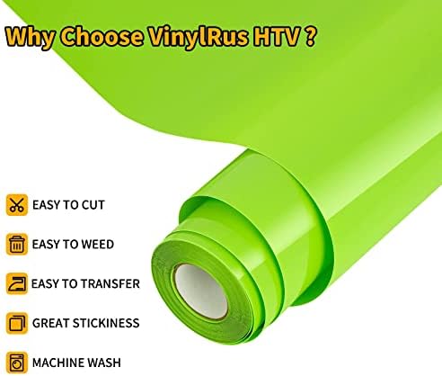 VinylRus Heat Transfer Vinyl, Apple Green, 12" x 20ft