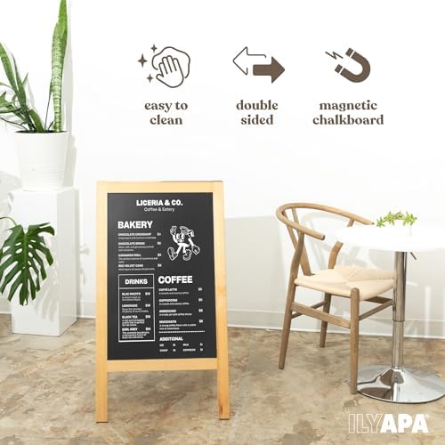 Ilyapa A Frame Chalk Board Easel Sign 40x20 in - Sandwich Signs Outdoor