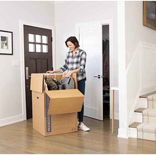 Bankers Box 3-Pack Tall Wardrobe Moving Boxes, 24" x 24" x 40"