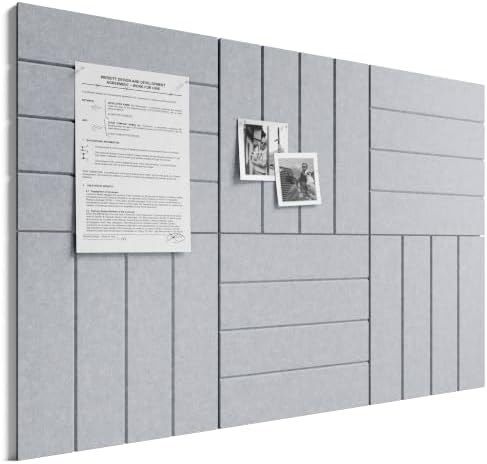Bumusty 36" x 24" Large Cork Board Alternative, Soft Gray