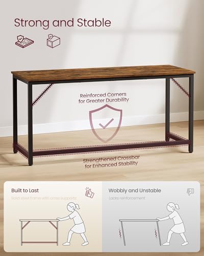 VASAGLE Computer Desk, Steel Frame Gaming Desk for Home Office, 63 Inch