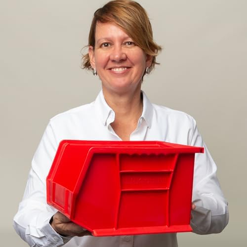 Akro-Mils 30239 AkroBins Plastic Storage Bins, 11"x8"x7", Yellow, 6-Pack