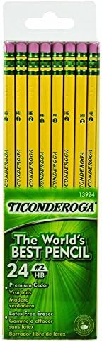 Ticonderoga #2 Pencils, Wood-Cased, 6 24-Count Hang-Tab Boxes, Total 144 Pencils, Yellow (13924) (13924N)