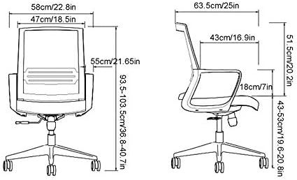 Home Office Chair with Mid-Back Rotating Waist Support Desk Task Computer Chair Ergonomic Comfortable Mesh Armchair (C)