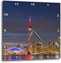 3dRose Wall Clock Silent - 10 inch - City Skyline at Dusk. Toronto, Ontario, Canada - Cityscapes