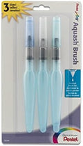 Pentel Arts Aquash Water Brush Assorted Tips, Pack of 3 (FRHBFMBP3)