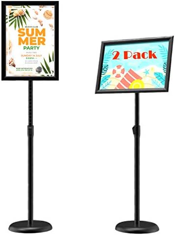 GUOHONG 2Pack Sign Stand 11x17 Inch, Adjustable Floor Standing Sign Holder